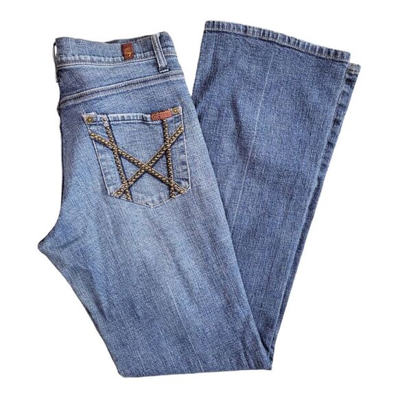 7 For All Mankind Mia Jeans w/ Studded Pockets Size 28 - Picture 4 of 6